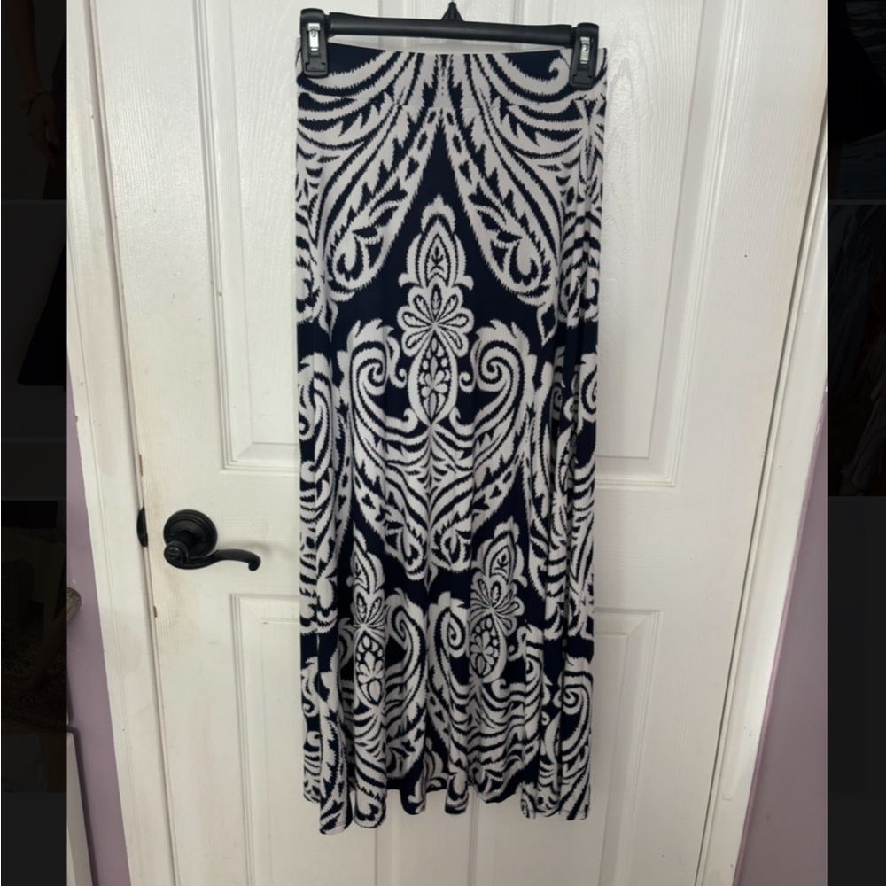 INC Black and White Patterned Maxi Skirt - Size XS
